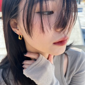 [ ZEROG ] gold sharing square earrings