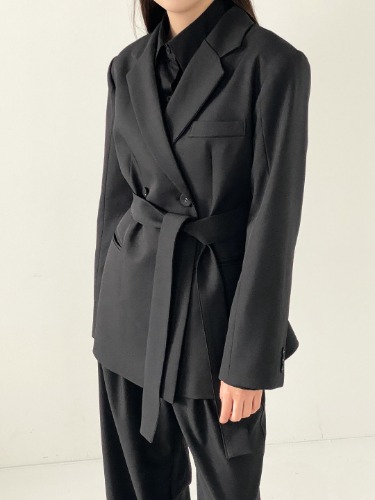[ZEROG] robe double jacket _ black